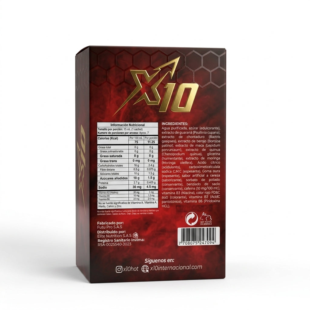X10 - Potenciador de Energía y Vitalidad Masculina