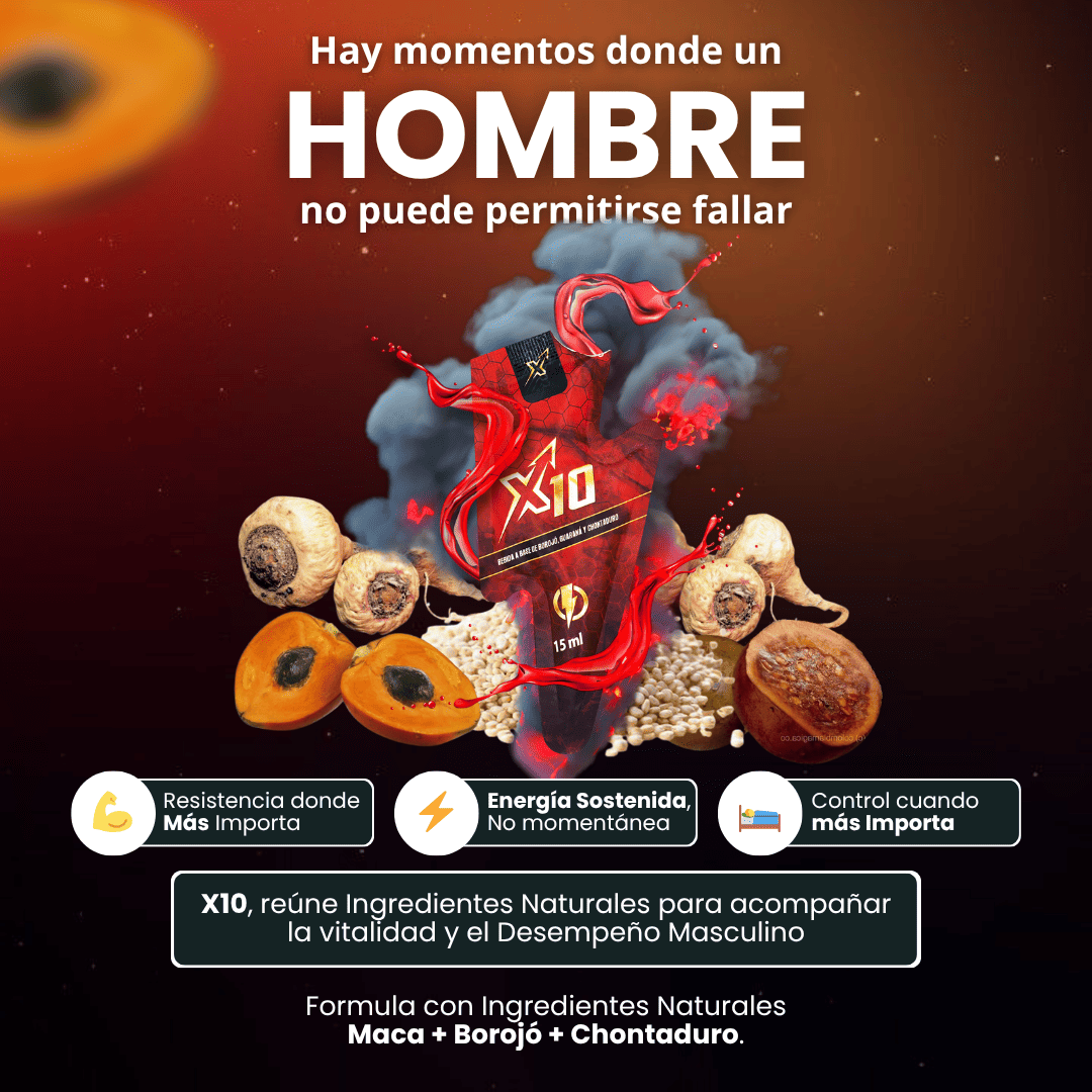 X10 - Potenciador de Energía y Vitalidad Masculina